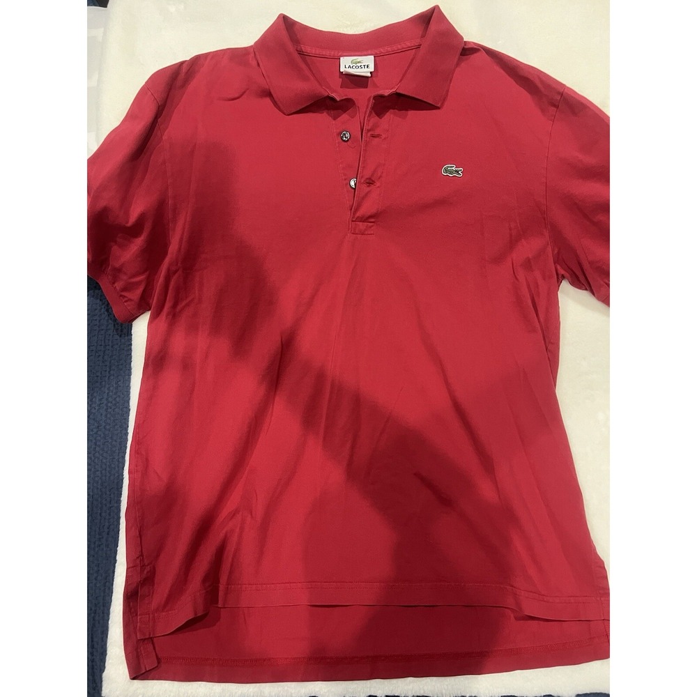 LACOSTE Mens Cotton Polo Shirt Red, Size XL) F62